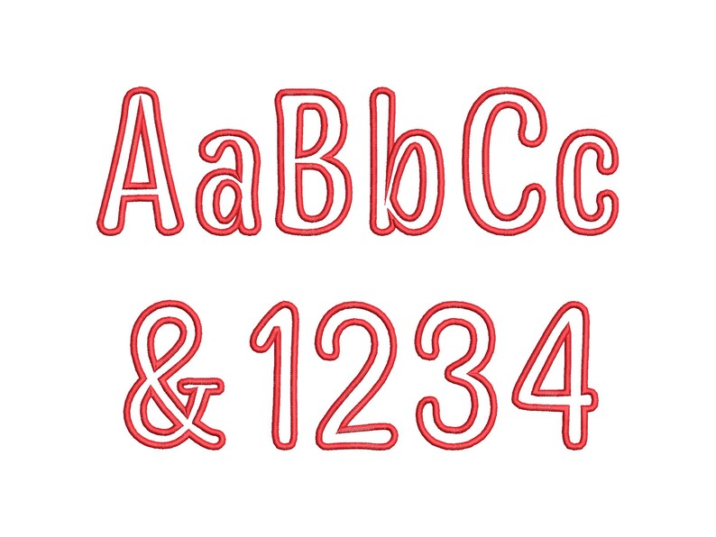Rounded Applique Font Monogram Alphabet Machine Embroidery Designs ...