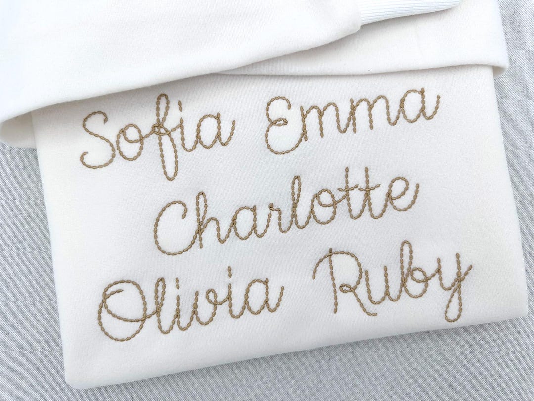 Needlework Font Needlework Script FONT Handwritten Font Hand Stitch Effect Alphabet ...