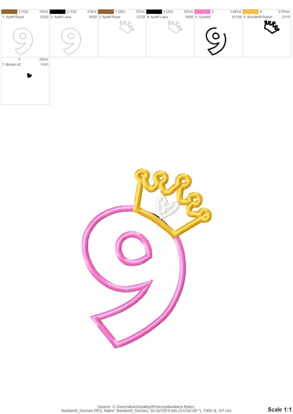 9 nine Ruler’s Crown double single ぱれっと Princess Crown Birthday Number 9 NINE Tshirt Kids Party Outfit