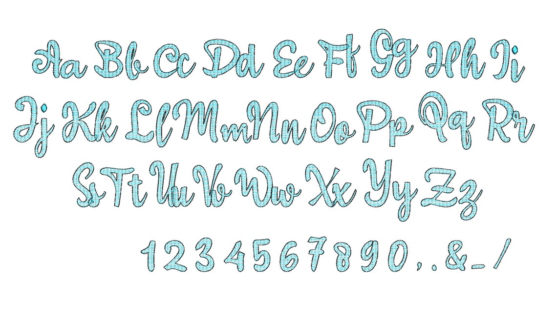 Light Stitch or Golden Thread Font Light Sketch Outline Machine ...