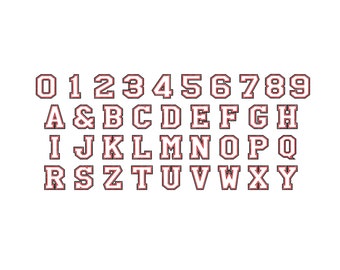 2 layers Sport High school varsity collegiate block applique Font machine embroidery designs 2 layers applique, sport athletic font monogram