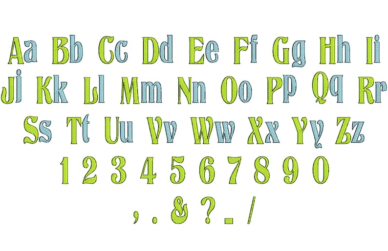 Fill Stitch With Outline Font Machine Embroidery Designs Etsy