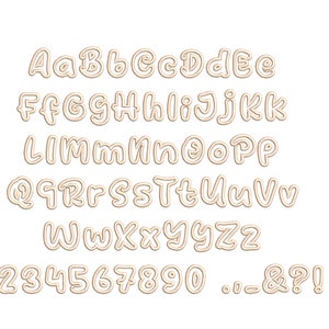 Letras de aplique modernas escritas a mano, cursivas, con burbujas, diseños de bordado a máquina con alfabeto, de 1,5 a 5 pulgadas, monograma con nombre para niños