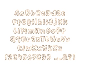 Modern applique letters handwritten cursive bubble Font alphabet machine embroidery designs size from 1.5 thru 5 inches, kids name monogram