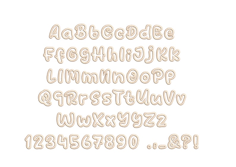 Modern Applique Letters Handwritten Cursive Bubble Font Alphabet ...