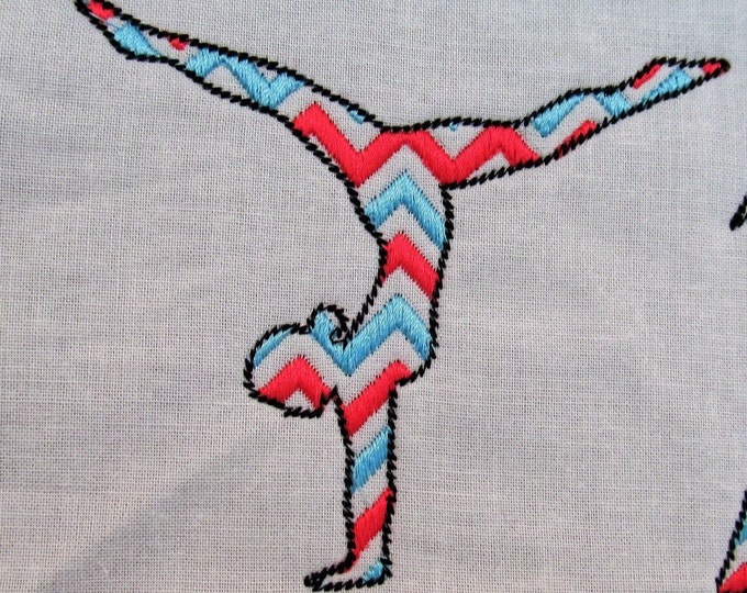 Gymnast dancer silhouette Chevron machine embroidery designs in assorted sizes & embroidery formats INSTANT DOWNLOAD dance dancing girl