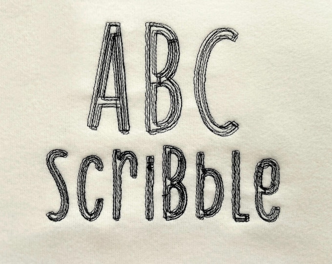Narrow Scribble Font Peter thin line alphabet monogram letters numbers punctuation machine embroidery designs mini sizes 1 up to 2.2 inches