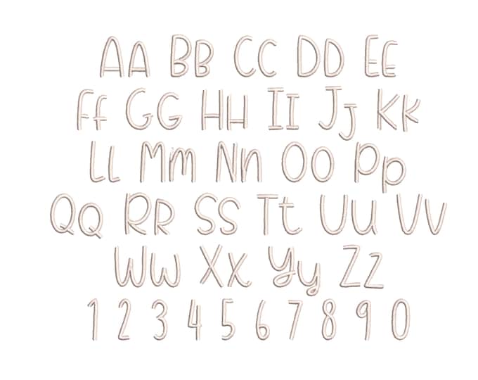 Best script hand written, cursive Font alphabet machine embroidery designs from 0.3 " thru 4.4 ", monogram BX