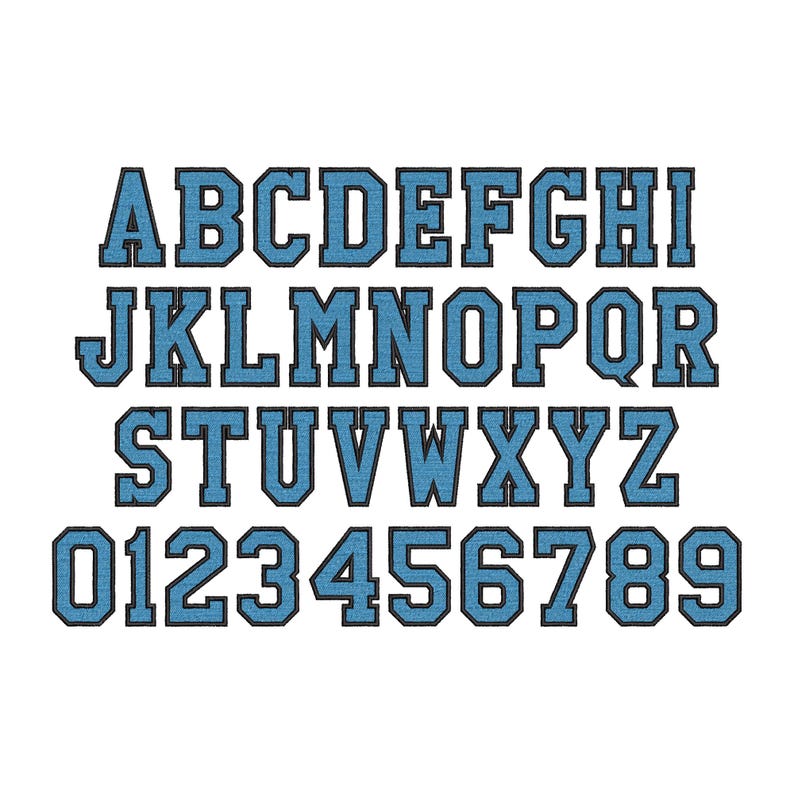 High school varsity collegiate block mini FONT fill stitch machine embroidery designs sizes 0.5 up to 4 inches sport alphabet monogram by FontsHeaven embroidery format BX PES HUS JEF EXP DST VIP VP3 XXX instant download