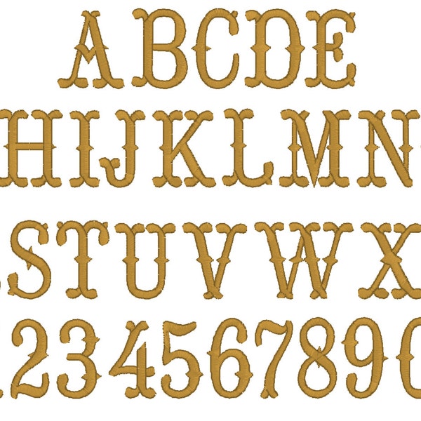 Big top Western Mini Font machine embroidery designs, assorted sizes, alphabet monogram personalize name, capital letters uppercase numbers