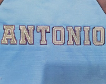 2 outlines Athletic Sport high school varsity collegiate, block mini Font machine embroidery designs - assorted sizes, BX font included