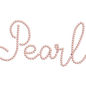Pearl stitch script handwritten cursive Font alphabet machine embroidery designs from 1.4 thru 4.1 inches, monogram name BX