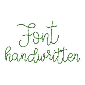 Fonte de bordado com efeito de ponto à mão Esther, fonte manuscrita, alfabeto, desenhos de bordado à máquina, letras de monogramas, tamanhos de 1 a 2,4 pol.