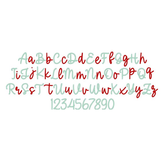 Sweatshirt wedding script handwritten cursive Font satin stitch alphabet machine embroidery designs from 0.6 thru 4 inches, monogram name BX
