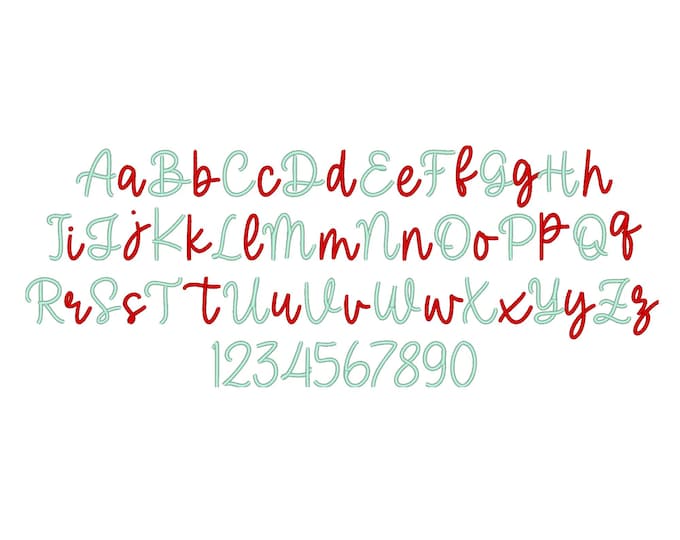 Sweatshirt wedding script handwritten cursive Font satin stitch alphabet machine embroidery designs from 0.6 thru 4 inches, monogram name BX