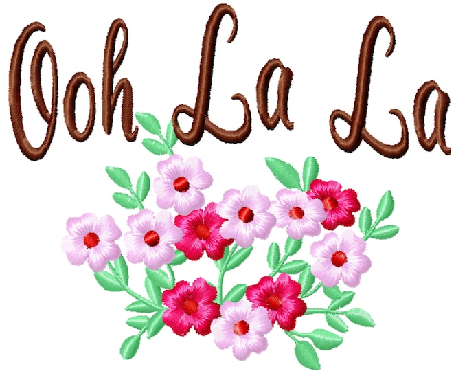 Ooh la la French style mini flowers mini machine embroidery designs sizes for hoop 4x4, 5x7 instant download floral bouquet embroidery