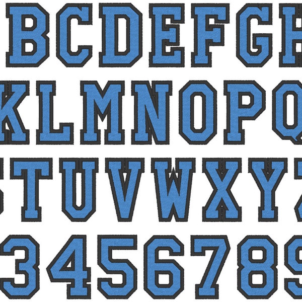 High school varsity collegiate block mini Font machine embroidery designs, many sizes, BX font embroidery sport alphabet monogram