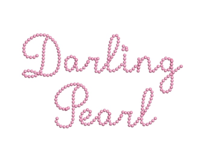 Pearl stitch script handwritten FONT Divine girls Alphabet machine embroidery designs sizes 1.7 up to 4.8 inches curl Monogram BX