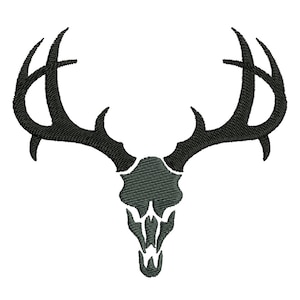 Buck deer skull silhouette machine embroidery designs many mini sizes (.pes .hus .dst .vp3 .vip .xxx .exp .jef) fill stitch embroidery