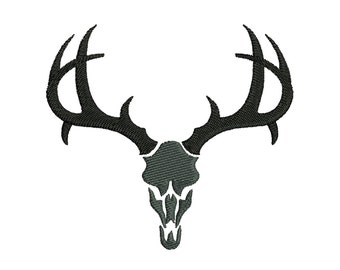 Buck deer skull silhouette machine embroidery designs many mini sizes (.pes .hus .dst .vp3 .vip .xxx .exp .jef) fill stitch embroidery