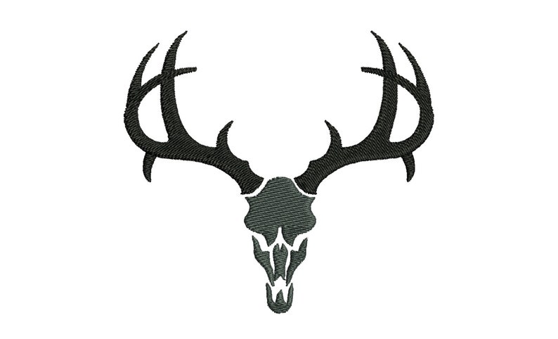 Buck deer skull silhouette machine embroidery designs many mini sizes fill stitch embroidery by FontsHeaven embroidery format PES HUS JEF EXP DST VIP VP3 XXX instant download