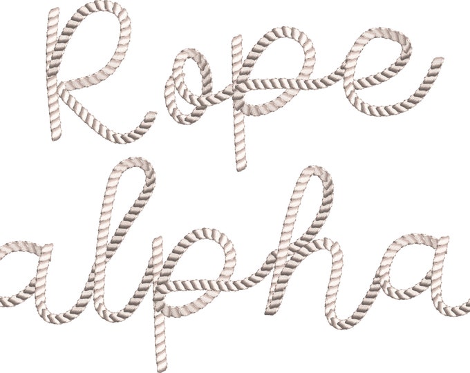 Modern rope nautical marine script handwritten cursive Font alphabet machine embroidery design 1.5, 2, 2.5, 2.8, 3.5 inches monogram name BX