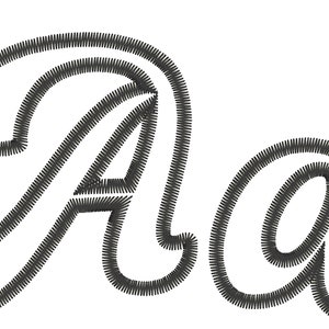 Light Zig-zag stitch outline Retro script handwritten cursive Font alphabet machine embroidery designs 1.9 thru 7 inches, monogram BX