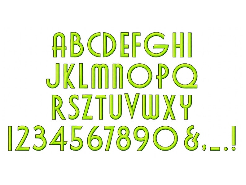 Cavalier Font Satin Stitch and Outline Alphabet Machine Embroidery ...