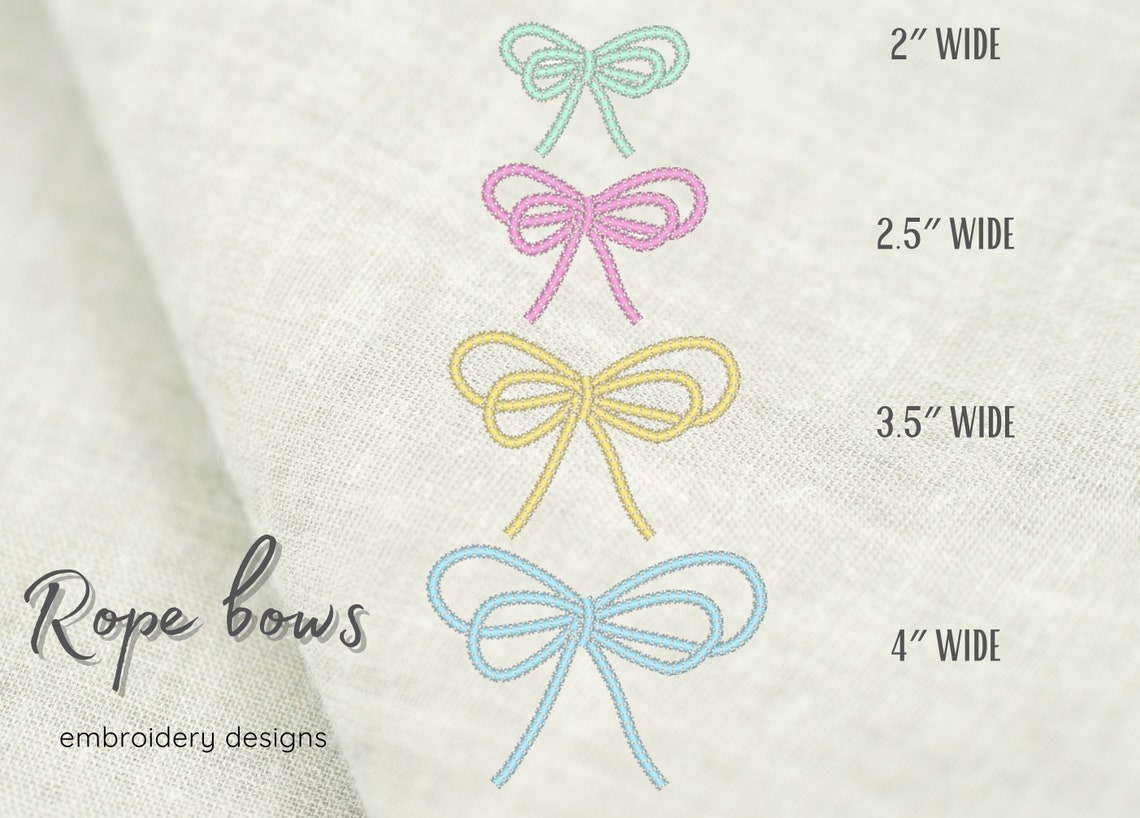 Rope Bow Double Light Bow Classic Monogram Pretty Add-on - Etsy