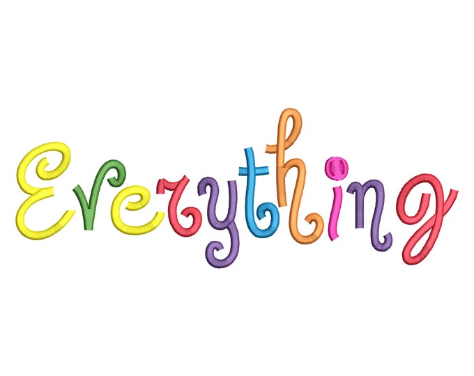 Swirl Curl Jungle handwritten cursive Font kids alphabet machine embroidery designs in many sizes from 0.8, up to 3.7 inches, BX included