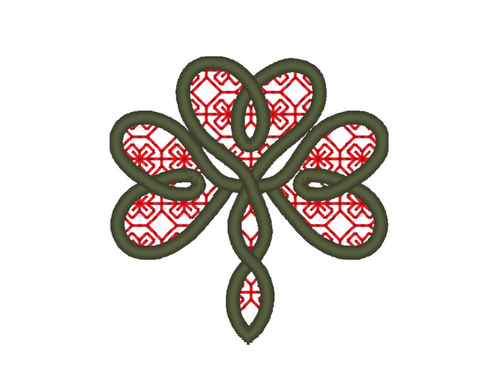 Celtic Clover machine embroidery designs in assorted sizes, St Patrick leprechaun good luck three leaf clover lucky day, Clover Flower