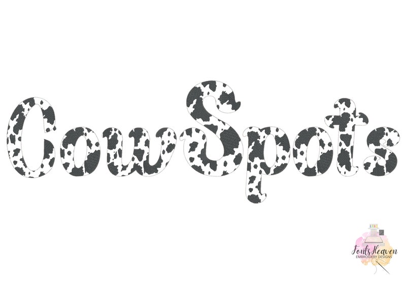 Cow Spots Cowgirl Script Handwritten Cursive Font Alphabet - Etsy