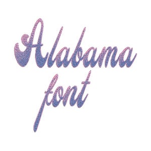 Efecto iridiscente degradado degradado Fuente Alfabeto de Alabama Letras de monograma Diseños de bordado a máquina Tamaños de 1,5 a 5 pulgadas SIN hilo especial