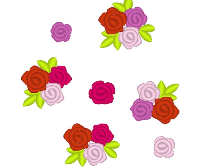 Small little MINI  micro embroidery Font attitude roses machine embroidery add on, small mini roses INSTANT DOWNLOAD