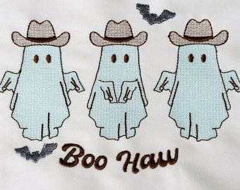 Cowboy Ghosts Light Fill Sketch Machine Embroidery Design Trio with Cowboy Hat | Quick Embroidery | Instant Digital Download | 4x4 5x7 6x10