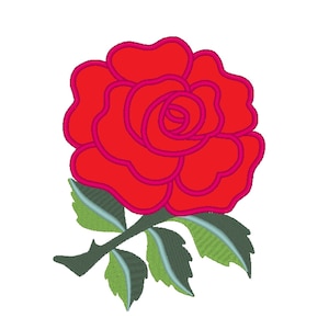 English Rose, awesome beautiful rose bloom flower floral applique machine embroidery designs in assorted sizes for hoop 4x4, 5x7, 6x10, 8x8
