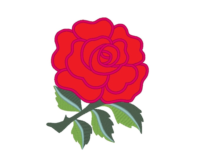 English Rose, awesome beautiful rose bloom flower floral applique machine embroidery designs in assorted sizes for hoop 4x4, 5x7, 6x10, 8x8