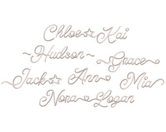 Modern rope nautical script handwritten cursive Font with Tails & Connections machine embroidery designs 1.7 up to 4 inches awesome name, BX