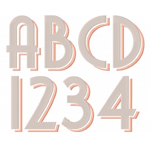 Modern Monogram Drop Shadow font duo Font Machine Embroidery Design Alphabet Letters Fill Stitch BX and other formats thin font embroidery
