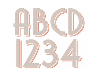 Modern Monogram Drop Shadow font duo Font Machine Embroidery Design Alphabet Letters Fill Stitch BX and other formats thin font embroidery