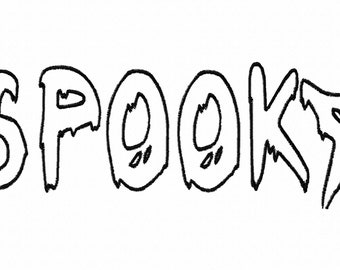 Spooky thin light stitch Font alphabet letters machine embroidery designs sizes from 1.4  thru 4.5 inches Halloween monogram name saying, BX