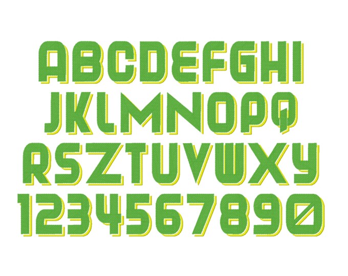 Modern Monogram Drop Shadow font duo Font Machine Embroidery Design Alphabet Letters Fill Stitch BX and other format