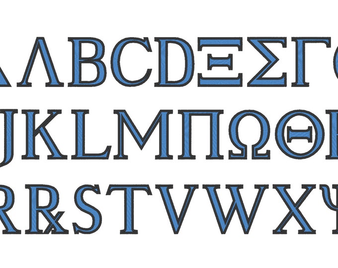 GREEK FONT mini alphabet ABC, theta alpha omega alpha kappa alpha, mini font machine embroidery  designs