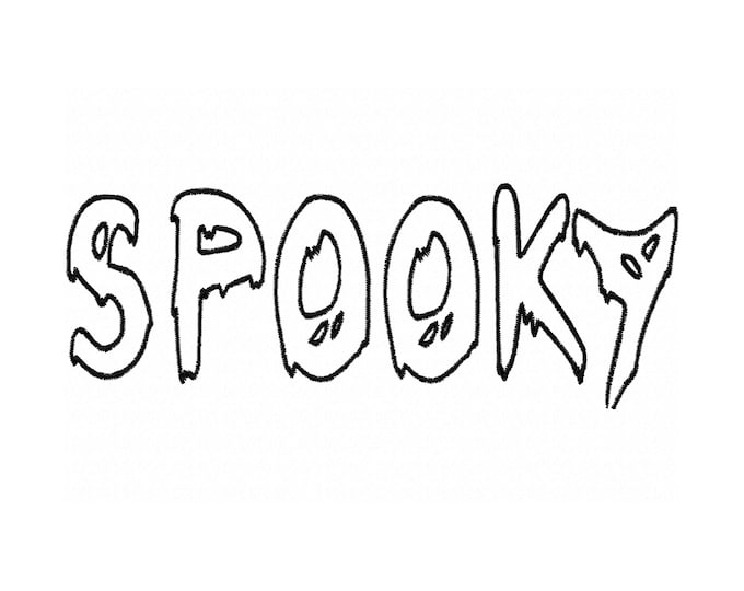 Spooky thin light stitch Zoombie Font alphabet letters machine embroidery designs sizes 1.4 up to 4.5in Halloween outline Font Monogram, BX