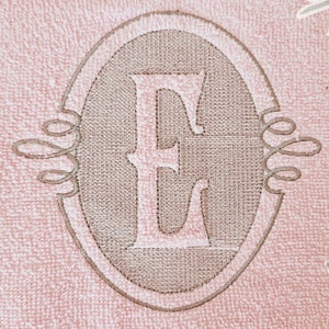 Embossed Monogram terry towel machine embroidery designs A-Z in assorted sizes personalized gift idea housewarming wedding home kids family