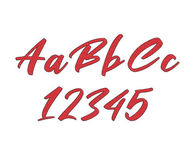 Embroidery FONT fill stitch and outline Alphabet Monogram machine embroidery designs script handwritten Font sizes 1.3 up to 4.4 inch, BX