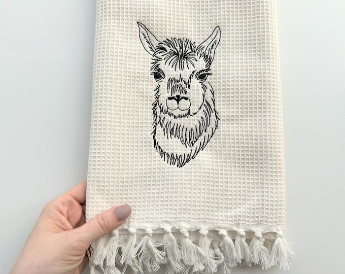 Llama Alpaca face farm animal sketch stitch Llama head silhouette outline machine embroidery designs sizes 3 up to 6 inch for hoop 4x4 5x7