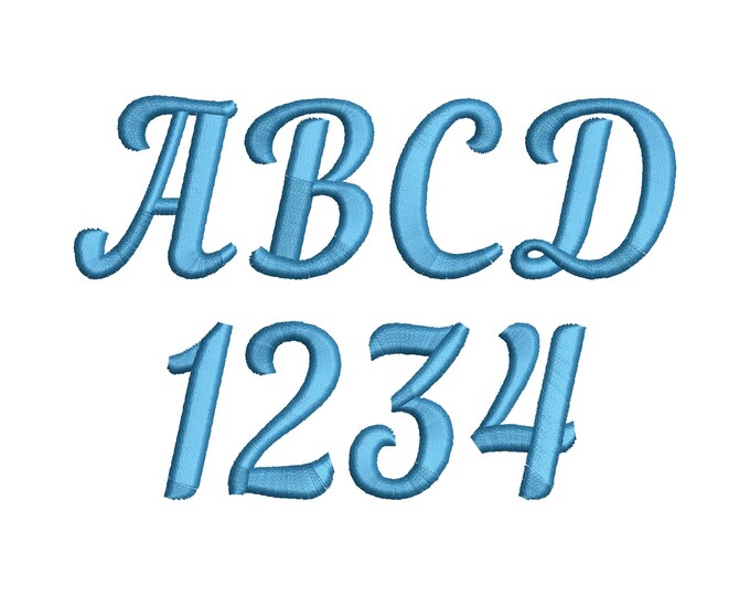 Satin Stitch cursive Font Sport Swash sports team alphabet monogram machine embroidery designs mini sizes from 0.8 thru 2 inches BX included