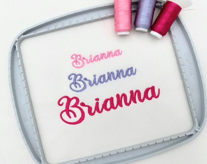 Swirl satin stitch Mini Font handwritten script Alphabet machine embroidery designs assorted sizes 0.5 up to 2.4 inch monogram kids baby BX