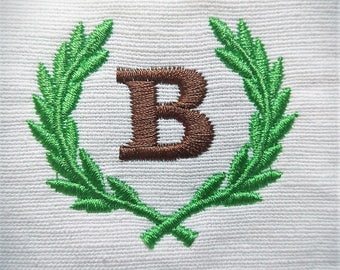 Laurel Wreath, leaves Wreath monogramming font frame and mini Font machine embroidery designs- caps, letters and numbers